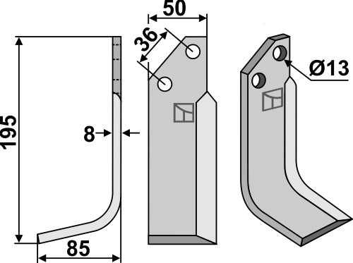 Blade 195x50mm, left