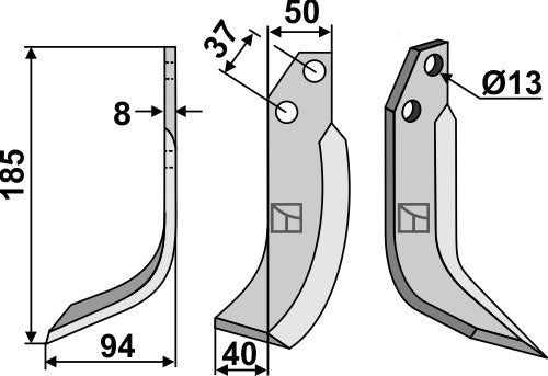 Blade 185x50mm, left