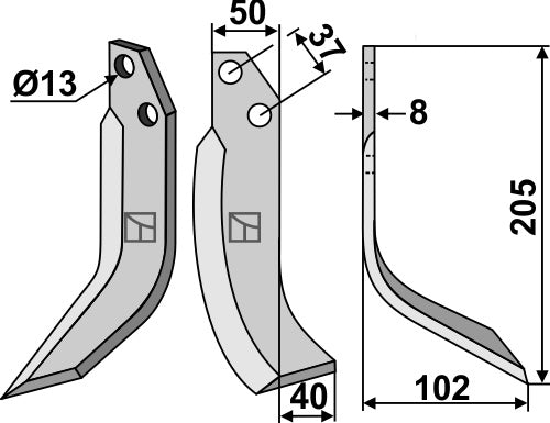Blade 205x50mm, right