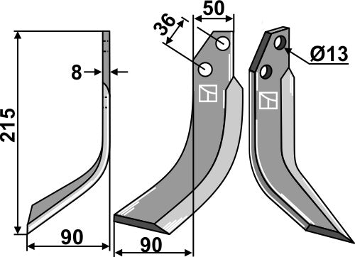 Blade 215x50mm, left