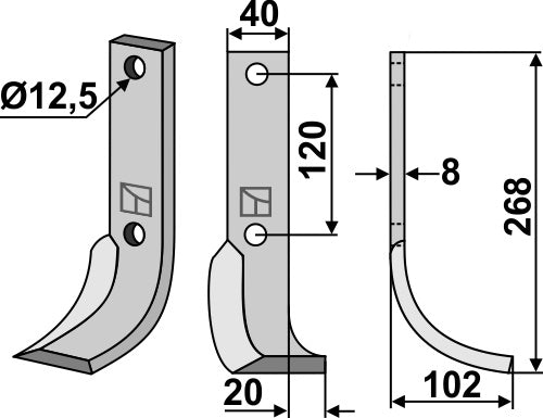 Blade 268x40mm, right