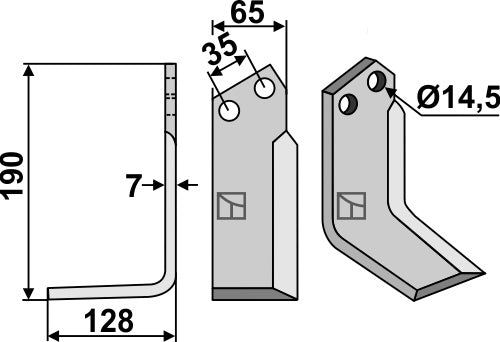 Blade 190x65mm, left