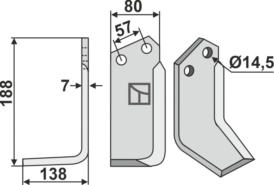 Blade 188x80mm, left