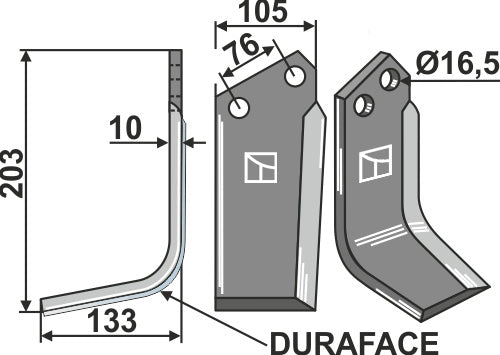Blade DURAFACE 203x105mm, left
