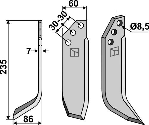 Blade 235x60mm, left