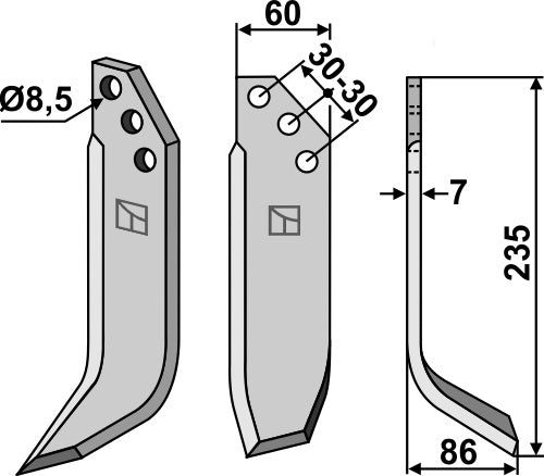 Blade 235x60mm, right