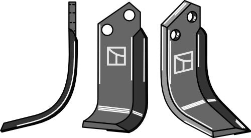 Blade 185x90mm, left - hard metal faced