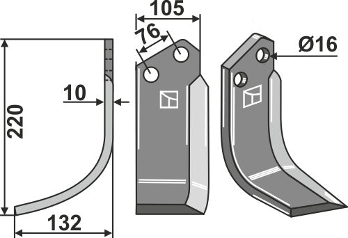 Blade 220x105mm, left