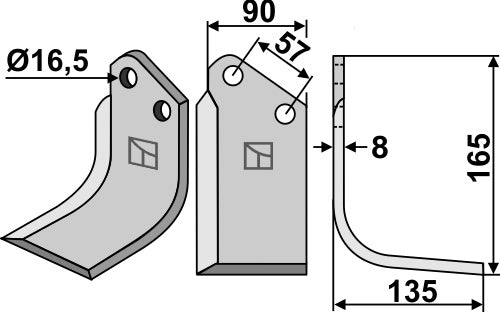 Blade 165x90mm, right