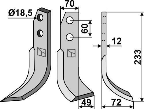 Blade 233x70mm, right