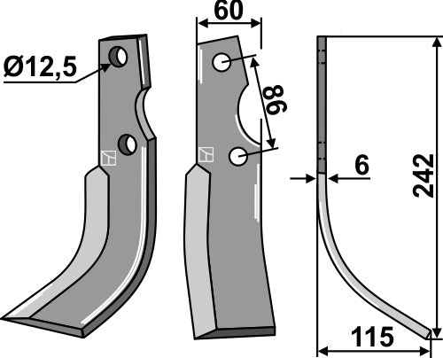 Blade 242x60mm, right