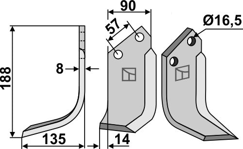 Blade 188x90mm, left