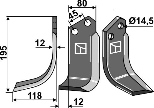 Blade 195x80mm, left