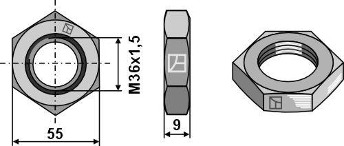 Hexagon nut M36x1,5
