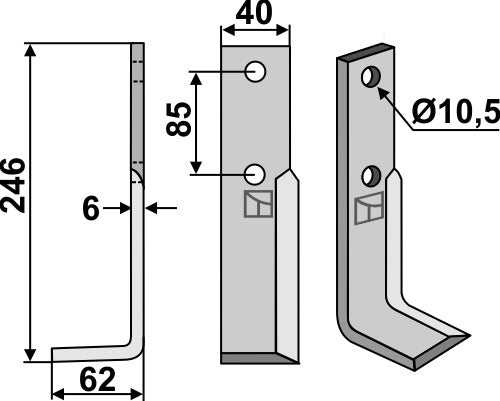 Blade 246x40mm, left