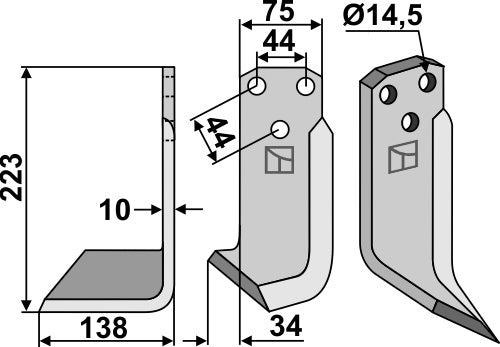 Blade 223x75mm, left