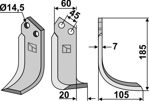 Blade 185x60mm, right