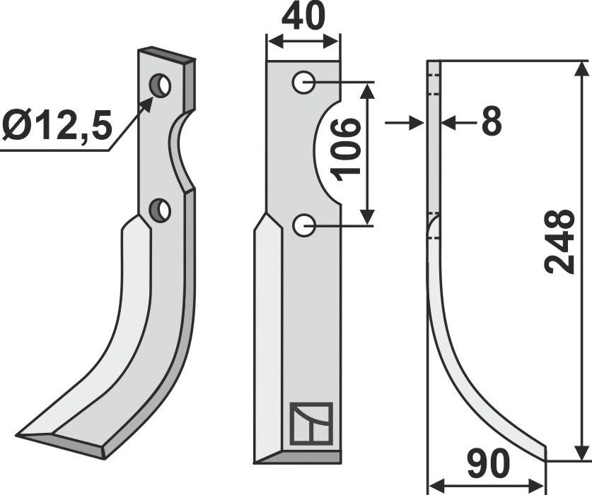 Blade 248x40mm, right