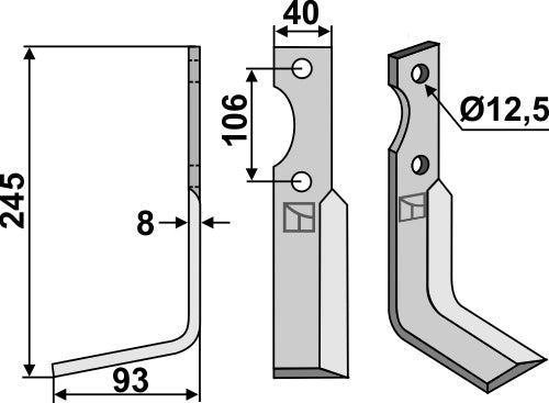 Blade 245x40mm, left