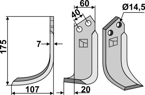 Blade 175x60mm, left
