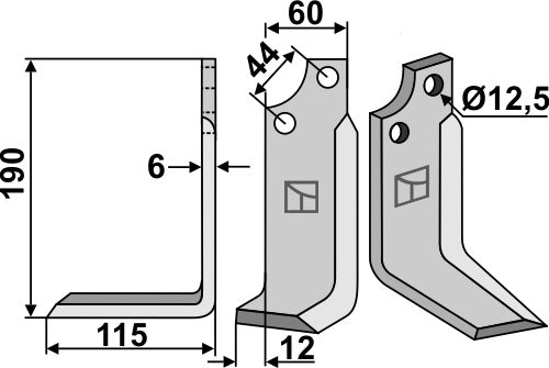 Blade 190x60mm, left