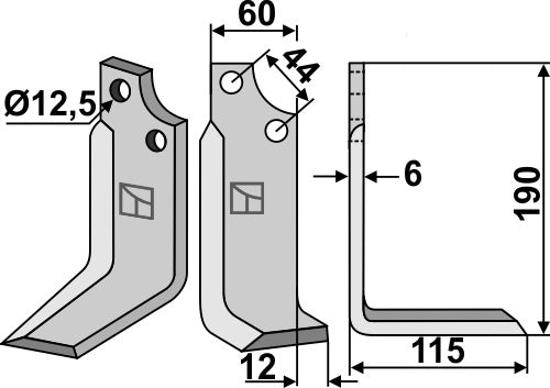 Blade 190x60mm, right