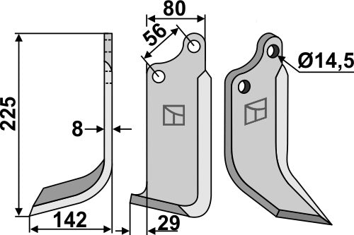 Blade 225x80mm, left