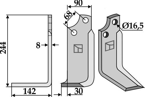 Blade 244x90mm, left