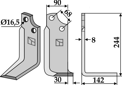 Blade 244x90mm, right
