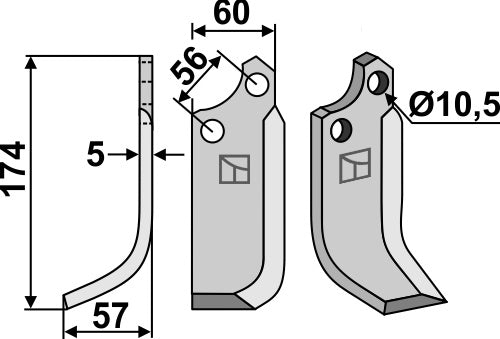 Blade 174x60mm, left