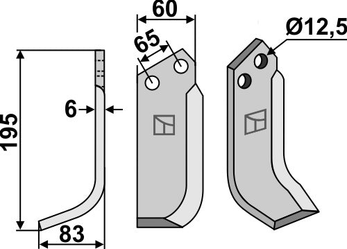 Blade 195x60mm, left