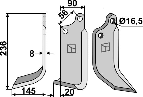 Blade 236x90mm, left