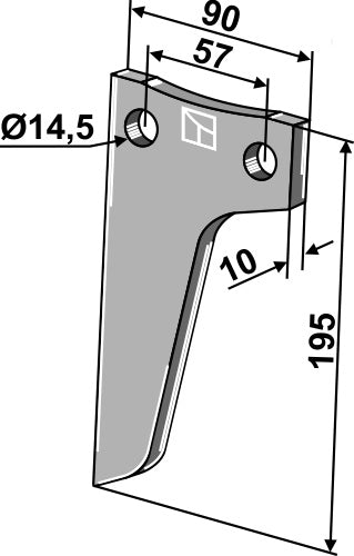 Rotary-tine 195x90mm