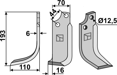 Blade 193x70mm, left