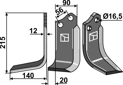 Blade 215x90mm, left