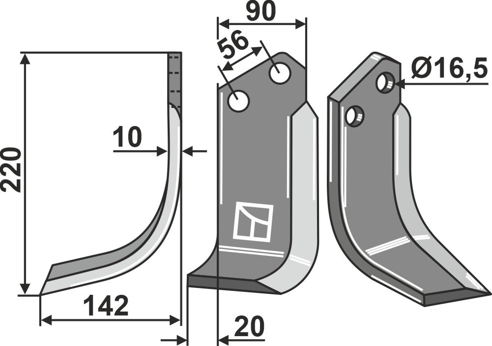 Blade 220x90mm, left