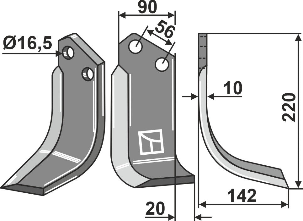 Blade 220x90mm, right