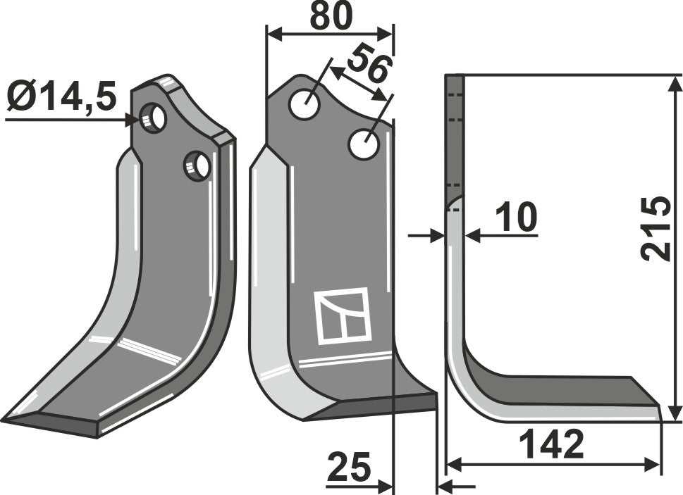 Blade 215x80mm, right