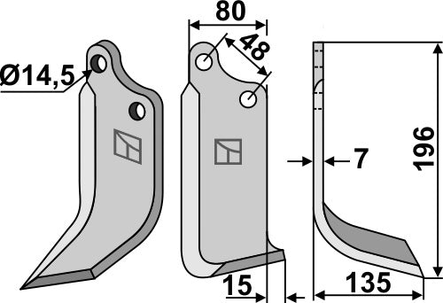 Blade 196x80mm, right