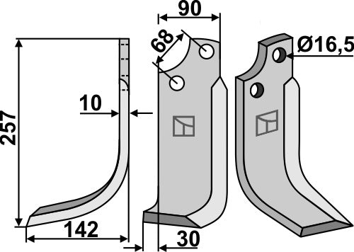 Blade 257x90mm, left