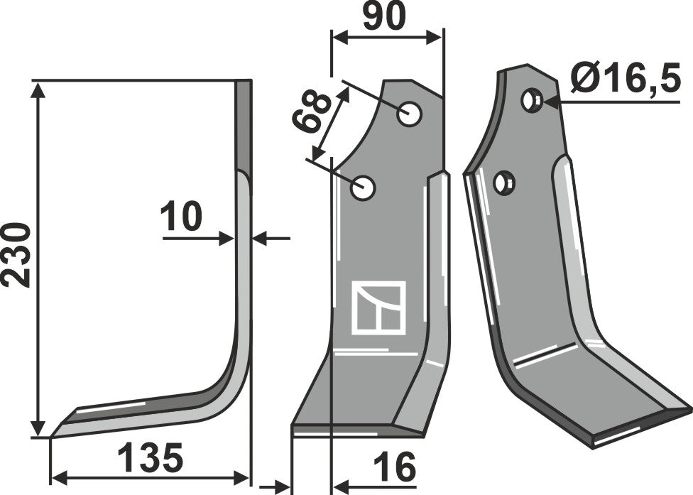 Blade 230x90mm, left