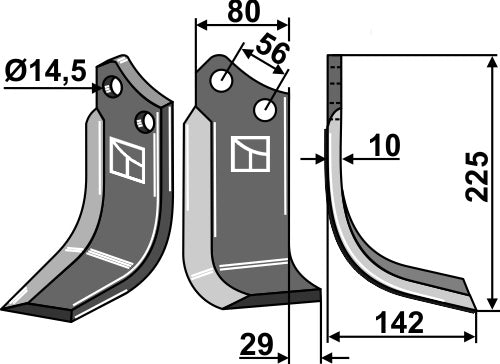 Side share - right - Direction of drive