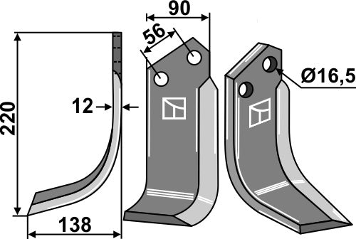 Blade 220x90mm, left