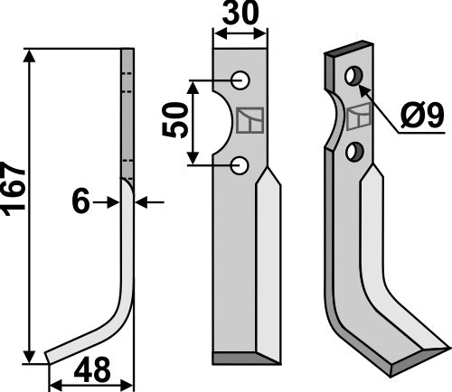 Blade 167x30mm, left