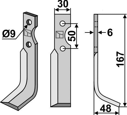 Blade 167x30mm, right