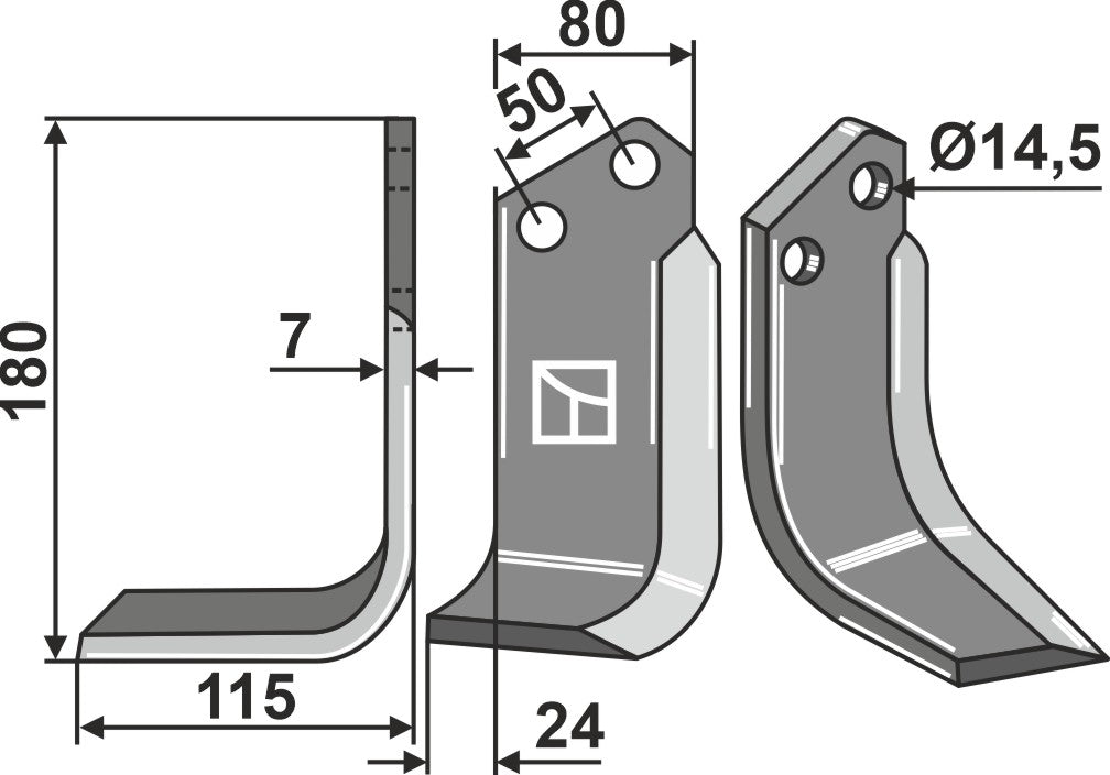 Blade 180x80mm, left