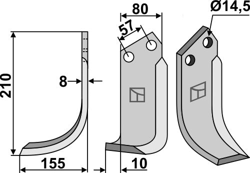 Blade 210x80mm, left