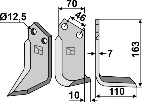 Blade 163x70mm, right