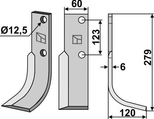 Blade 279x60mm, right