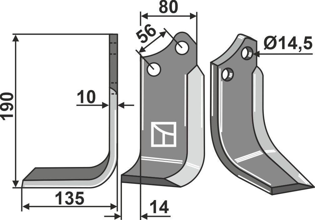 Blade 190x80mm, left